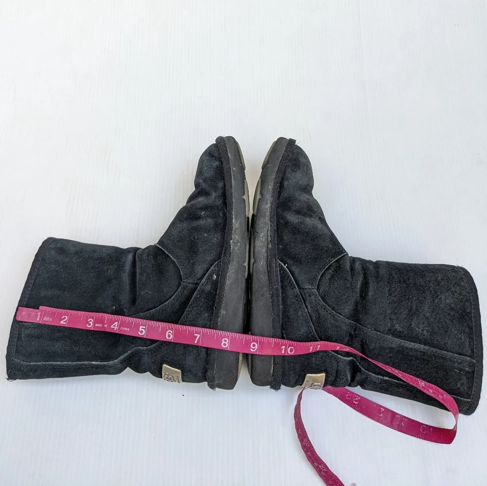 UGG Mayfaire 5116 cozy furry black suede side zip sheepskin snow boots